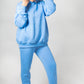 Hoodie warm Oversize blau Damen Baumwolle