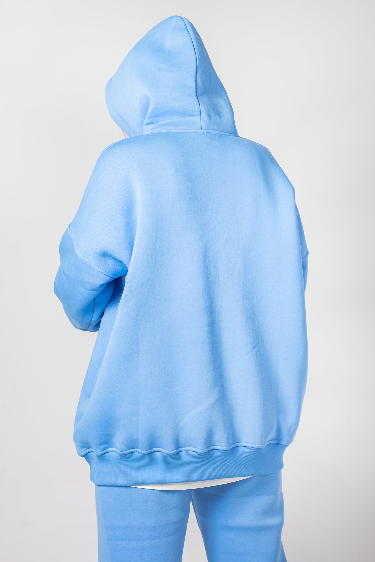 Hoodie warm Oversize blau Damen Baumwolle