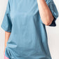 T-Shirt Einfarbiges Blau Oversize Baumwolle